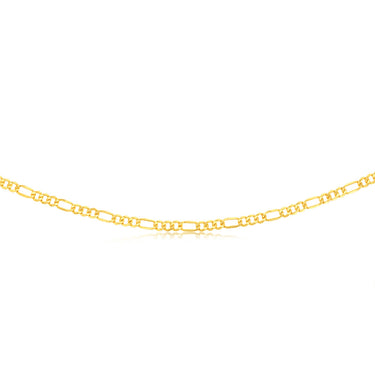 9ct Yellow Gold Silverfilled 115Gauge  1:3 Figaro 55cm Chain