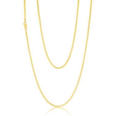 9ct Yellow Gold Silverfilled 60 Gauge Curb 70cm Chain