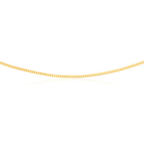 9ct Yellow Gold Silverfilled 60 Gauge Curb 80cm Chain