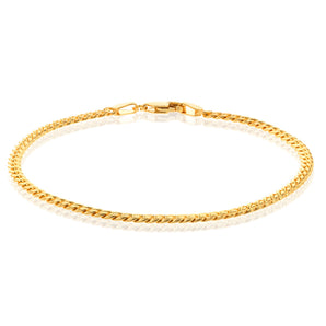 9ct Yellow Gold Silverfilled 80 Gauge Curb 19cm Bracelet