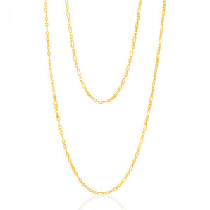 9ct Yellow Gold Silverfilled 80 Gauge Fancy 70cm Chain