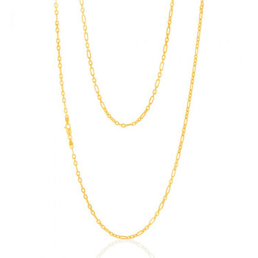 9ct Yellow Gold Silverfilled 80 Gauge Fancy 70cm Chain