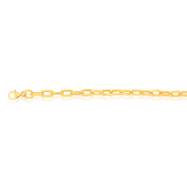 9ct Yellow Gold Silverfilled Belcher 19cm Bracelet