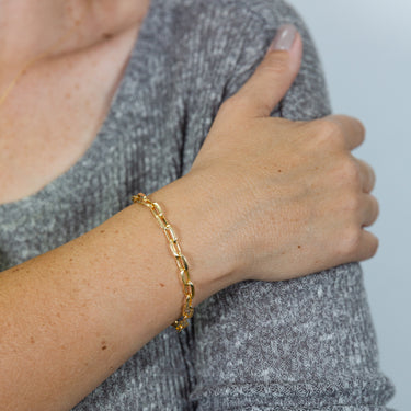 9ct Yellow Gold Silverfilled Belcher 19cm Bracelet