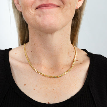 9ct Yellow Gold Silverfilled 120 Gauge Curb 50cm Chain