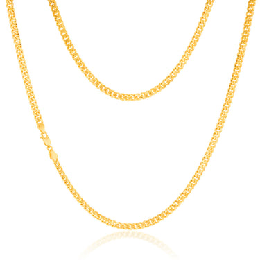 9ct Yellow Gold Silverfilled 120 Gauge Curb 55cm Chain