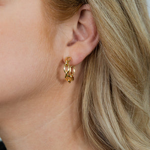 9ct Yellow Gold Silverfilled Link Hoop Earrings