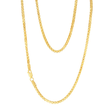 9ct Yellow Gold Silver Filled Box 45cm Chain