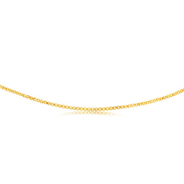 9ct Yellow Gold Silver Filled Box 45cm Chain