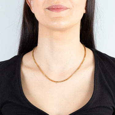 9ct Yellow Gold Silver Filled Box 45cm Chain