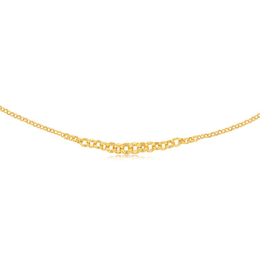 9ct Yellow Gold Silverfilled Fancy Belcher 45cm Chain