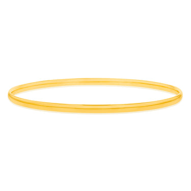 9ct Yellow Gold Silverfilled Light Weight 3mm X 65mm Bangle