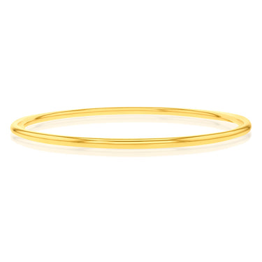 9ct Yellow Gold Silverfilled Thin Wall 2.9mm X 70mm Golf Bangle