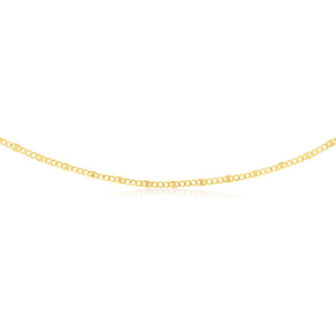 9ct Yellow Gold Silver Filled 1:3  Curb+ Anchor 80 Gauge 45cm Chain