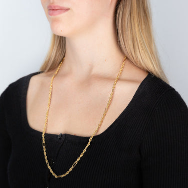9ct Yellow Gold Silver Filled Fancy 70cm Chain