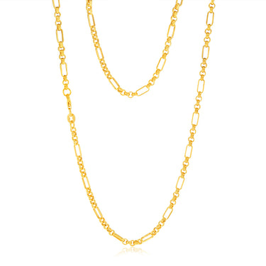 9ct Yellow Gold Silver Filled Fancy 45cm Chain
