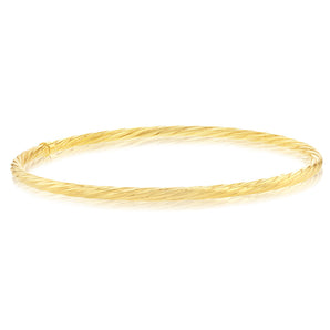 9ct Yellow Gold Silverfilled Twisted 65mm Bangle