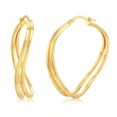 9ct Yellow Gold Silverfilled Earrings