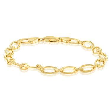 9ct Yellow Gold Silverfilled 120 Gauge 19cm Bracelet
