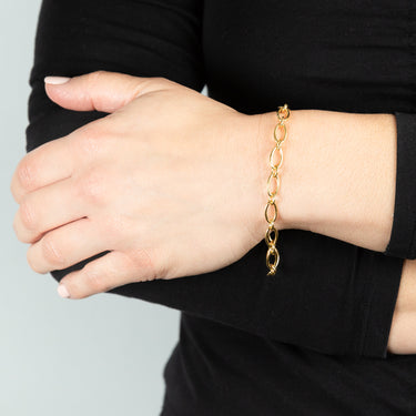 9ct Yellow Gold Silverfilled 120 Gauge 19cm Bracelet