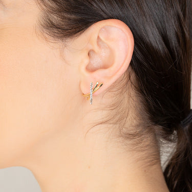 9ct Yellow Gold Silverfilled Crystal Star Stud Earrings