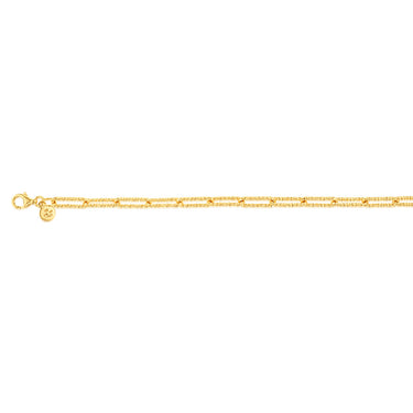 9ct Yellow Gold Silverfilled Diamond Cut Paperclip 19cm Bracelet