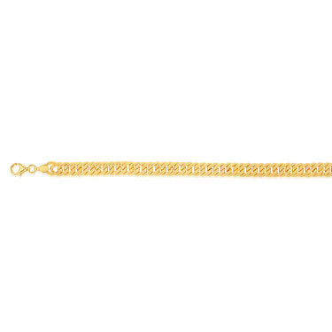 9ct Yellow Gold Silverfilled Curb Sparkling 19cm Bracelet