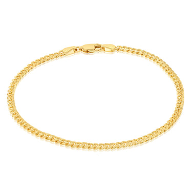 9ct Yellow Gold Silverfilled 80 Gauge Curb 19cm Bracelet