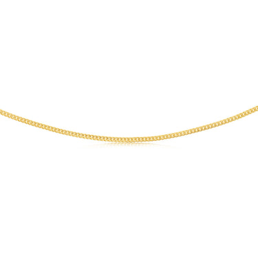 9ct Yellow Gold Silverfilled 80 Gauge Curb 45cm Chain