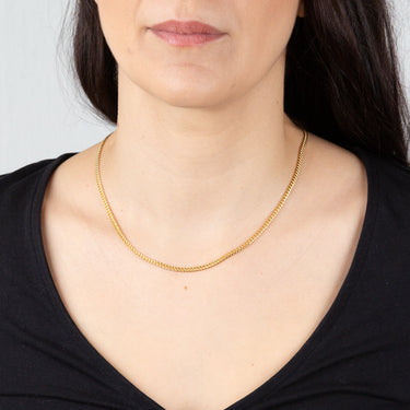 9ct Yellow Gold Silverfilled 80 Gauge Curb 45cm Chain