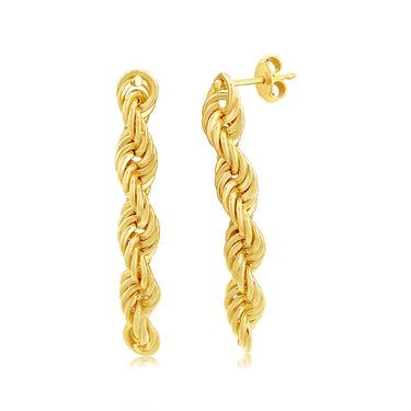 9ct Yellow Gold Silver Filled Knotted Drop Earrings