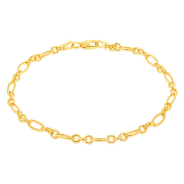 9ct Yellow Gold Silverfilled 80 Gauge 19cm Bracelet