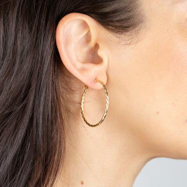 9ct Yellow Gold Silver Filled Fancy Twisted 30mm Earrings