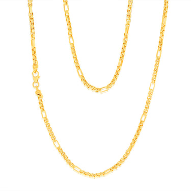 9ct Yellow Gold Silverfilled 55 Gauge Fancy 50cm Chain