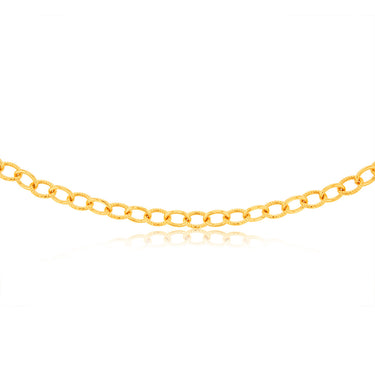 9ct Yellow Gold Silverfilled Fancy Patterned Belcher 50cm Chain