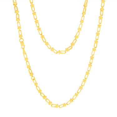 9ct Yellow Gold Silver-Filled Fancy 45cm Chain.