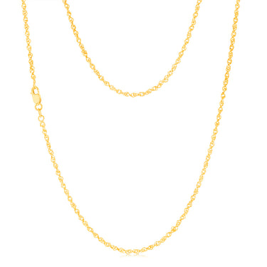 9ct Yellow Gold Silver-filled Fancy 45cm Chain