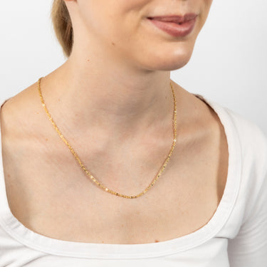 9ct Yellow Gold Silverfilled Fancy 50cm Chain