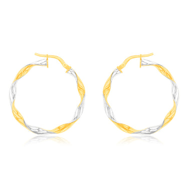 9ct Yellow Gold Silverfilled 25mm Fancy Earrings