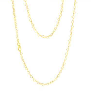 9ct Yellow Gold Fancy Heart 45cm Chain