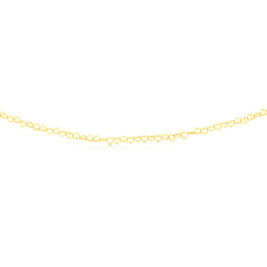 9ct Yellow Gold Fancy Heart 45cm Chain