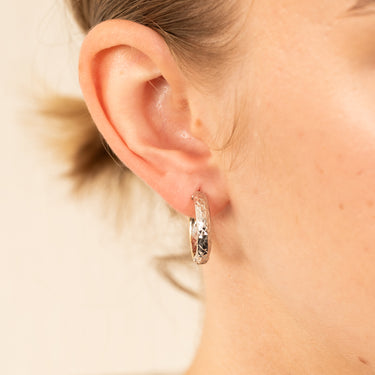 9ct Yellow And White Gold Two Tone Hoop Earrings