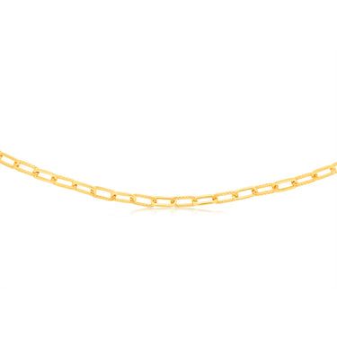 9ct Yellow Gold Silver filled Square Rolo 42cm Chain