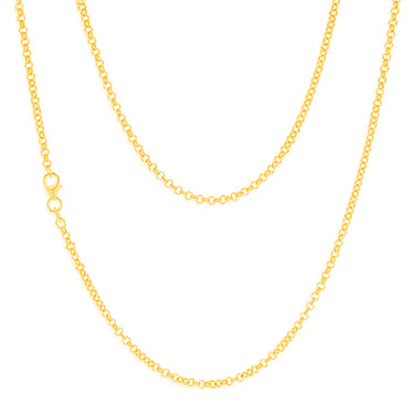 9ct Yellow Gold Silver Filled Fancy Belcher 50cm Chain