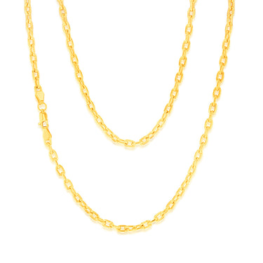 9ct Yellow Gold Silver-filled Fancy 50cm Chain
