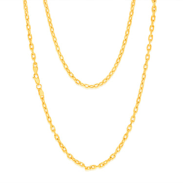 9ct Yellow Gold Silverfilled Fancy 55cm Chain