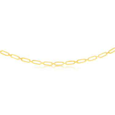 9ct Yellow Gold Silverfilled Fancy Elongated Link Belcher 45cm Chain
