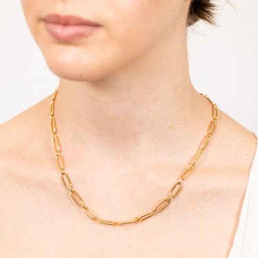 9ct Yellow Gold Silverfilled Fancy Elongated Link Belcher 45cm Chain