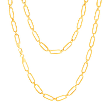 9ct Yellow Gold Silver-filled Fancy Elongated Belcher Link 50cm Chain