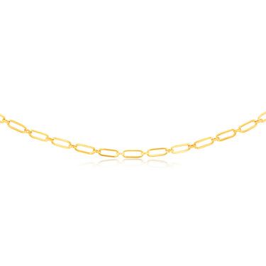 9ct Yellow Gold Silver-filled Fancy Elongated Belcher Link 50cm Chain